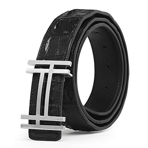 RosyU - Cinturón - para hombre Negro Black Silver 34/36(105 cm)