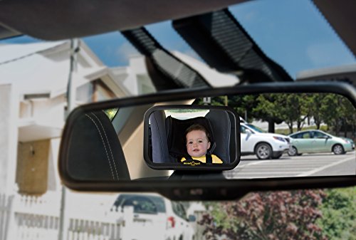 ROYAL RASCALS Espejo coche bebe asiento trasero - espejo retrovisor para vigilar al bebé en el coche - Se adapta a cualquier resposacabezas ajustable, Función de inclinación y giro, 100% inastillable