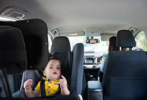 ROYAL RASCALS | Espejo para vigilar al bebé en el coche | Espejo retrovisor para asiento de niños orientado hacia atrás | NEGRO | Inastillable | PRODUCTO PREMIUM | Señal de Baby on Board GRATIS