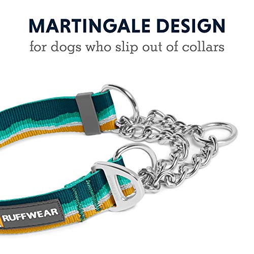 RUFFWEAR Collar Chain Reaction para Perros, Collar Martingale Ajustable - Espuma de Mar, 11” – 14” (28-35,5 cm)