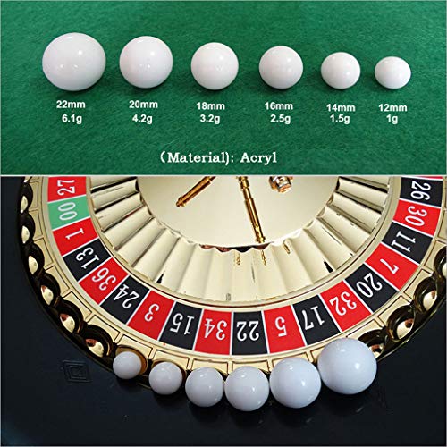 S-TROUBLE 5 uds, Bola de Ruleta Rusa, Juego de Ruleta de Casino, Bola de Repuesto, Bola Blanca acrílica, 12/14/16/18/20 / 22mm