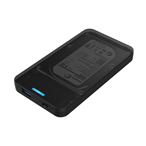 Sabrent Caja de Disco Duro Externo sin Herramientas SATA a USB 3.0 de 2.5 Pulgadas [Optimizado para SSD, Soporte UASP SATA III] Negro (EC-UASP)