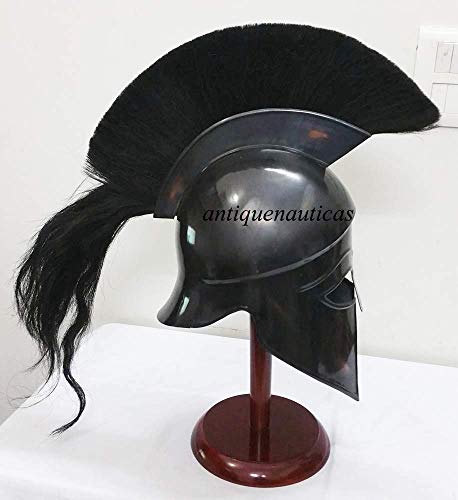 Safa Nautical - Casco corintio griego con casco de forro de piel sin penacho negro