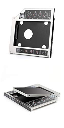SALCAR - 2.HDD SATA-SATA 3.0 (SATA I II III) Bahía de Disco Duro 2nd ODD SSD Hard Drive Caddy 9,5mm Universal portátil de CD/DVD-ROM para Notebooks sustituye SuperDrive