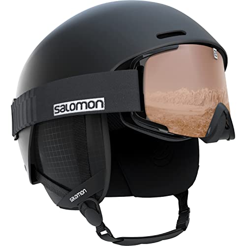 Salomon Brigade Casco de esquí y Snowboard para Hombre, Carcasa ABS, Interior de Espuma EPS 4D, Negro (Black), M (56-59 cm)