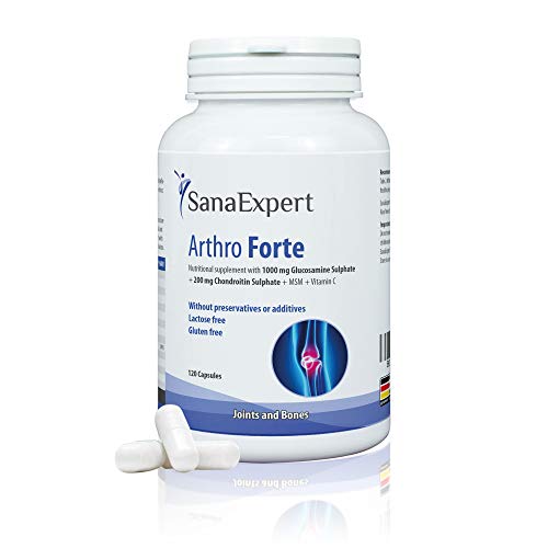 SanaExpert Arthro Forte | APOYO NATURAL PARA LAS ARTICULACIONES Y LOS HUESOS | con MSM, sulfato de glucosamina, condroitina, sin aditivos (120 cápsulas).