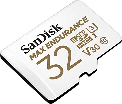 SanDisk MAX Endurance Tarjeta de Memoria microSDHC 32GB para videovigilancia y Control del hogar con Adaptador SD con hasta 15,000 Horas