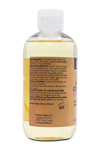 SANON Cosmética Natural, Aceite De Almendras Con Aloe Vera, Almond, 250 Mililitro