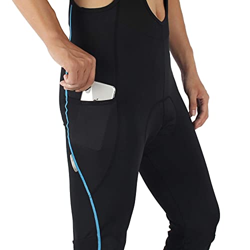 Santic Culote Ciclismo Hombre Largo Culote Bicicleta Montaña/MTB con Badana con Tirante con Bolsillo Azul EU L