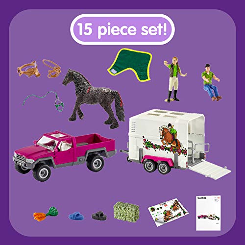 Schleich 42346 Horse Club play set - pick-up con remolque para caballos, juguetes a partir de 5 años