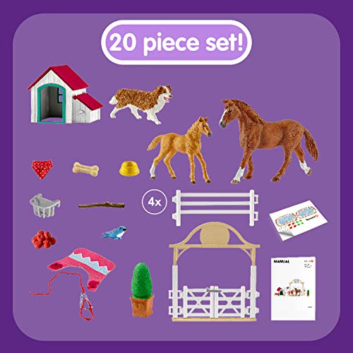 Schleich 42458 Horse Club Play Set - HORSE CLUB Los caballos de invitados de Hannah con Ruby, juguetes de 5 años