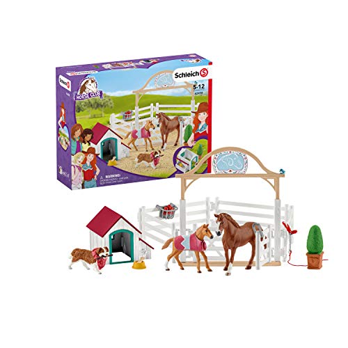 Schleich 42458 Horse Club Play Set - HORSE CLUB Los caballos de invitados de Hannah con Ruby, juguetes de 5 años
