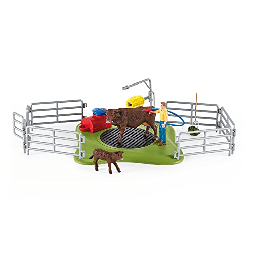 Schleich 42529 Playset - Estación de Lavado para Vacas (Farm World)