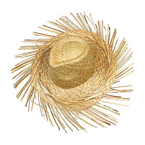 Schramm®Sombrero de Paja Hawaii con Flecos Sombrero de Paja Sombrero de Lana Sombrero de Paja Fiesta Hawaii