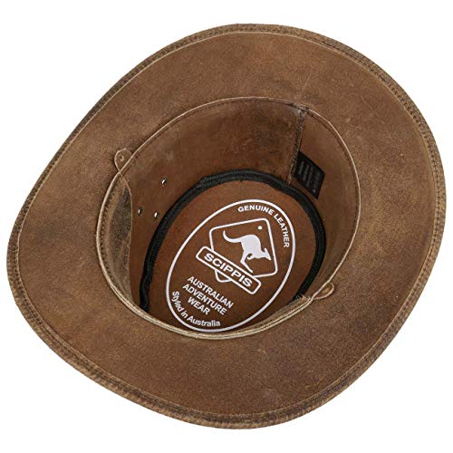 Scippis - Lederen hoed Williams - Marrón, L/59-60cm