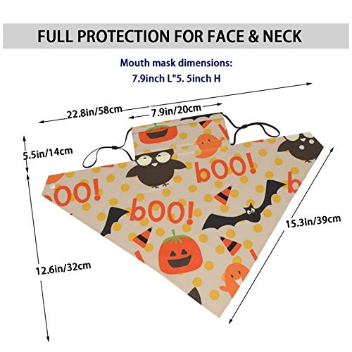 SD3DPrint Feliz Halloween Spooky Ghost - Pasamontañas unisex para pasar la cara, bufanda, polaina, máscara de polvo con Fiters