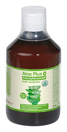Secret Essentials - Aloe Vera, jugo puro 99,6 %, certificado ISAC, 500 ml con vaso medidor, aloe con vitamina C, B5, B6, biotina, B12, suplemento alimenticio, calidad prémium