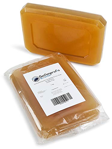 Seifenprofis - Jabón de miel - Jabón de glicerina crudo con base de jabón (sin SLS/SLES), transparente (1 kg de miel).