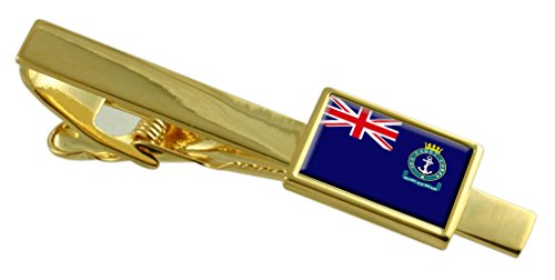 Select Gifts Mar Cadete Militar Bandera Inglaterra Clip de Corbata de Oro Personalizado Grabado