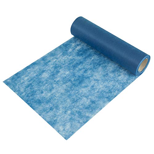 Sensalux Camino de mesa Shine Standard 100 by Oeko-TEX, 30 cm x 20 m, transparente, ropa de mesa, fieltro decorativo, color azul océano
