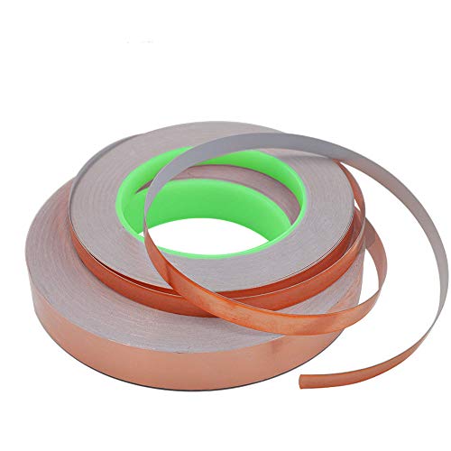 Senven Cinta Adhesiva primera calidad cobre - Conductor doble cara - (50m × 20 mm) - Blindaje EMI y RF, circuitos papel, soldadura, reparaciones eléctricas, Repelente de babosas, Manualidades.