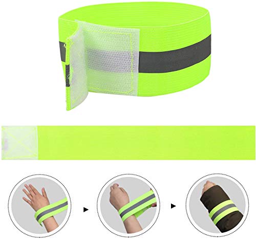 Set de 6 Cintas Reflectantes Outdoor Sacudida Ciclismo Equitación Correr, Cinturones De Advertencia Reflectantes Para Correr Por La Noche, Adecuados Para Trotar, Correr, Andar En Bicicleta