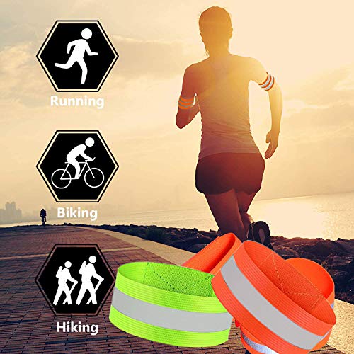 Set de 6 Cintas Reflectantes Outdoor Sacudida Ciclismo Equitación Correr, Cinturones De Advertencia Reflectantes Para Correr Por La Noche, Adecuados Para Trotar, Correr, Andar En Bicicleta