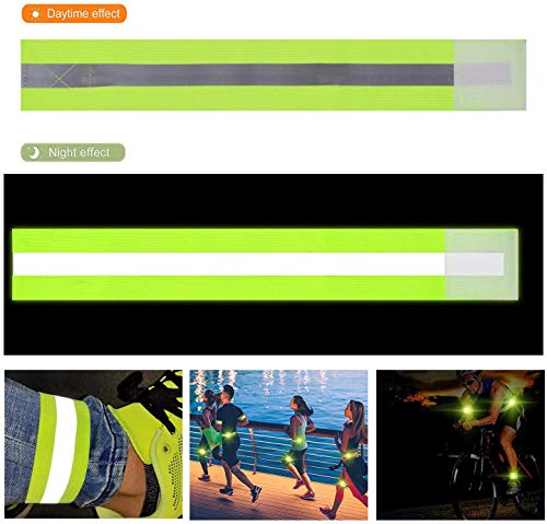 Set de 6 Cintas Reflectantes Outdoor Sacudida Ciclismo Equitación Correr, Cinturones De Advertencia Reflectantes Para Correr Por La Noche, Adecuados Para Trotar, Correr, Andar En Bicicleta