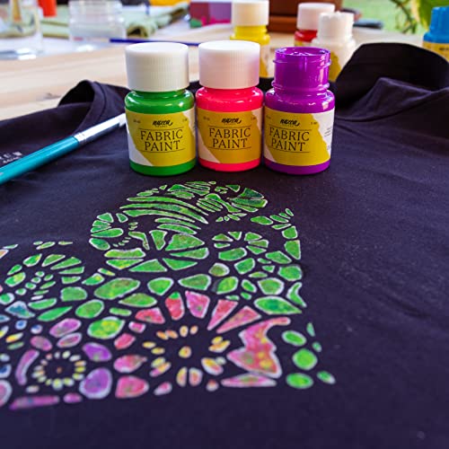 Set Pintura Textil Nazca Colors - Kit 8 Colores x 30 ml - Pinturas para Tela y Ropa Permanente ideal para Pintar Camisetas, Zapatillas, Vaqueros, Bolsas, Cuero y cualquier Tejido