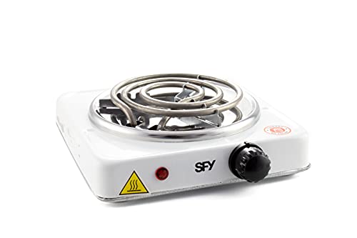 SFY Cocina eléctrica para Shisha cachimba - Hornillo para encender carbón - Placa de Fuego para cocinar - 1000W (Blanco 1)