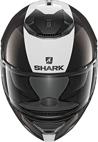 SHARK Spartan Carbon Skin Casco de Moto, Hombre, Negro/Blanco, XL