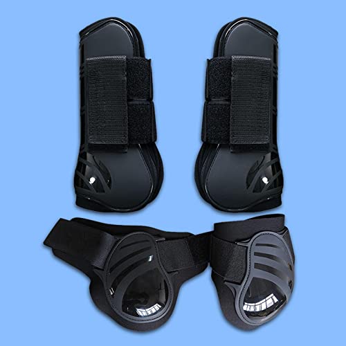 Sharplace 2 Juegos de Protectores Protectores de Cuero PU con Tirantes Ajustables de Salto Negro + Marrón M + L
