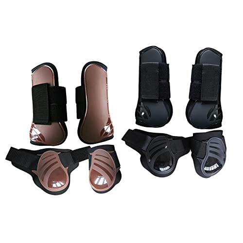 Sharplace 2 Juegos de Protectores Protectores de Cuero PU con Tirantes Ajustables de Salto Negro + Marrón M + L