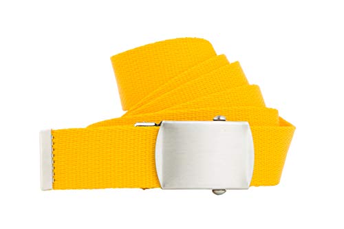 Shenky - Cinturón de tela - 3 cm de ancho - Para cinturas de 140 a 200 cm - Amarillo - 180 cm