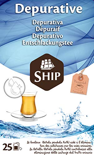 Ship - Infusión Depurativa en Caja de 25 Unidades - Favorece la Digestión, Ayuda en la Pérdida de Peso y Protege el Sistema Digestivo - Infusiones y Tes