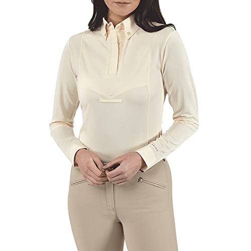 Shires Aubrion - Camisa de manga larga para mujer, color blanco