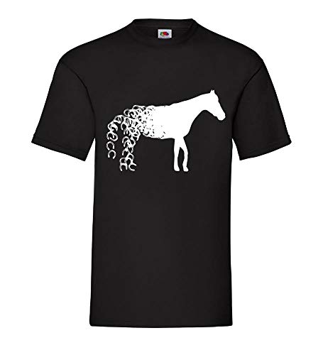 Shirt84.de - Camiseta para hombre, diseño de caballo de herradura Negro S