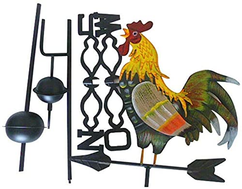 SHKUU Veleta de Gallo, dirección del Viento de Metal, la decoración de jardín de Veleta de Gallo de Dibujo en Color Tradicional.