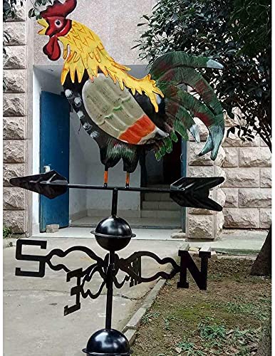 SHKUU Veleta de Gallo, dirección del Viento de Metal, la decoración de jardín de Veleta de Gallo de Dibujo en Color Tradicional.
