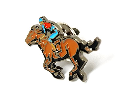 Shopiyal Broche de Metal con diseño de Caballo de Carreras de Caballos y Jockey