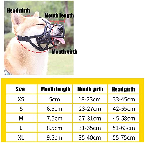SHUAIGE Bozal Ajustable para PerroTipo Valla Anti ladrido Cesta de mordida Flexible Mascarilla Suministros para Mascotas Dog Mask Golden Retriever Dog Bark Stopper Pet(Size:S)