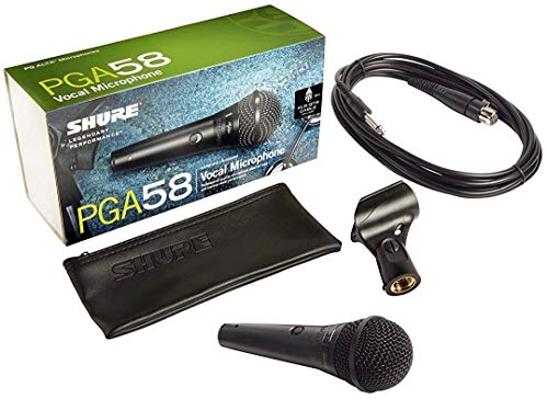 SHURE PGA58 Micrófono Dinámico Cardioide para Voz con Cable XLR a QTR