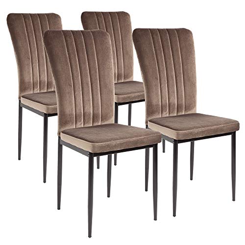 Silla de comedor Albatros Modena, Set de 4 sillas, marrón, certificada por la SGS