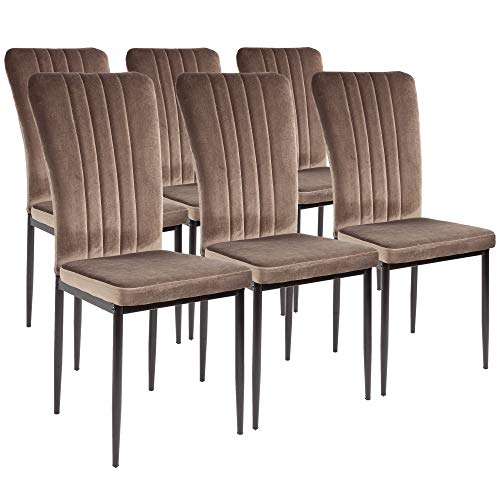 Silla de comedor Albatros Modena, Set de 6 sillas, marrón, certificada por la SGS