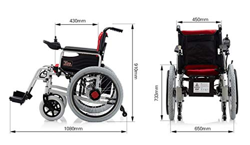 Silla de ruedas eléctrica de lujo con freno de mano plegable, cómoda y ligera, motor de engranajes de metal, 500 W, acogedora, discapacitados, suministros para ancianos, silla de ruedas para el hogar,