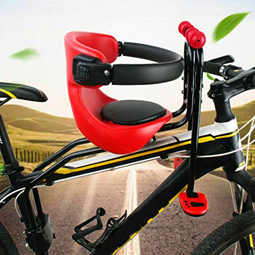 Sillas de bicicletas para niños, Asiento de Bicicleta para niños Desmontables Asientos Delanteros para Bicicletas de montaña rojo para tija de sillín de 31,8 mm