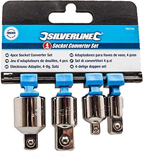 Silverline 793755 - Adaptadores para llaves de vaso, 4 pzas