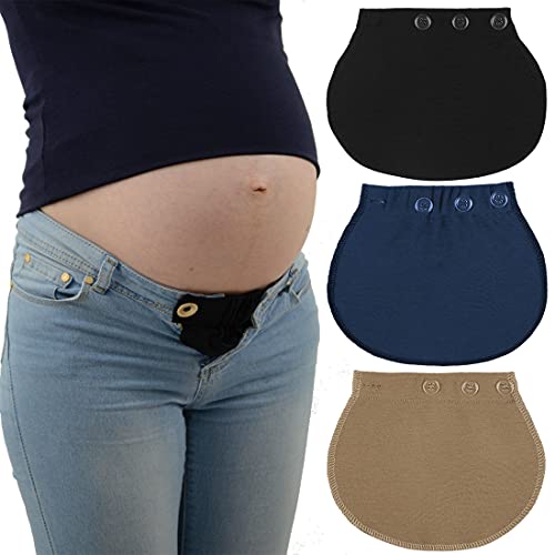Simoda Extensor de Pantalones de Maternidad Extensor de Cintura Extensor de Cintura Ajustable Alargador de Pantalones Elástico para Embarazo Mujeres Hombres Pantalones Vaqueros