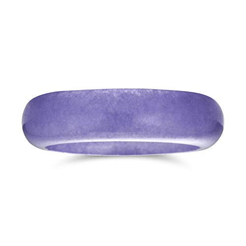 Simple sólido domo piedra preciosa eternidad apilable teñido violeta púrpura jade banda anillo para las mujeres para adolescente agosto piedra de nacimiento