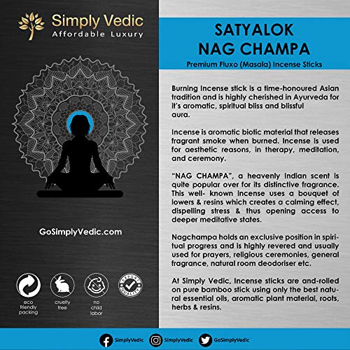 Simply Vedic Incienso de Nag Champa Premium Incienso 250 Gramos / 8.8 Oz (Aproximadamente 135 Barras) con Quemador para meditación, Reiki, aromaterapia, Limpieza energética